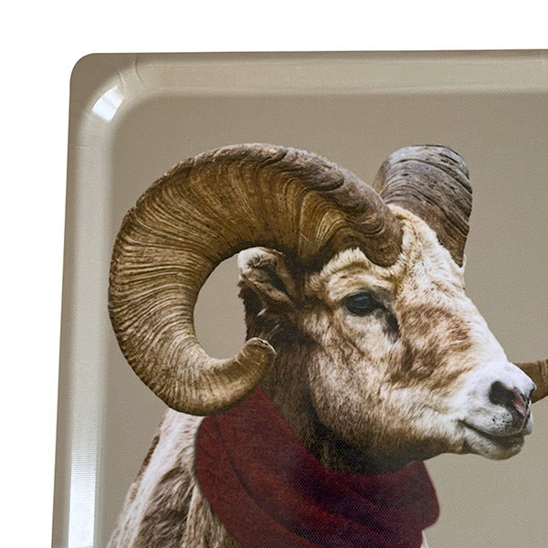 Coast and Valley - Wholesale Decorative Tray - Cabri beige square mountain deco tray - 33x33cm2