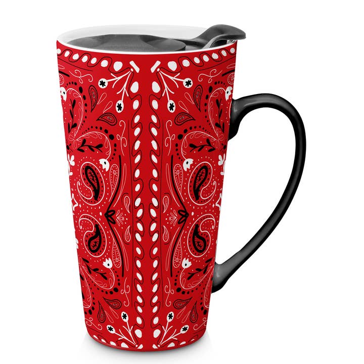 Red Bandana Travel Mug for wholesale by Godinger