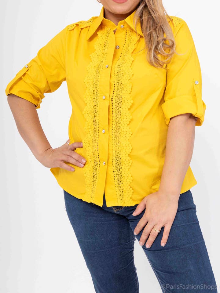 Plus size damesblouse van katoen M192 - elegantie en comfort voor wholesale door Afinity