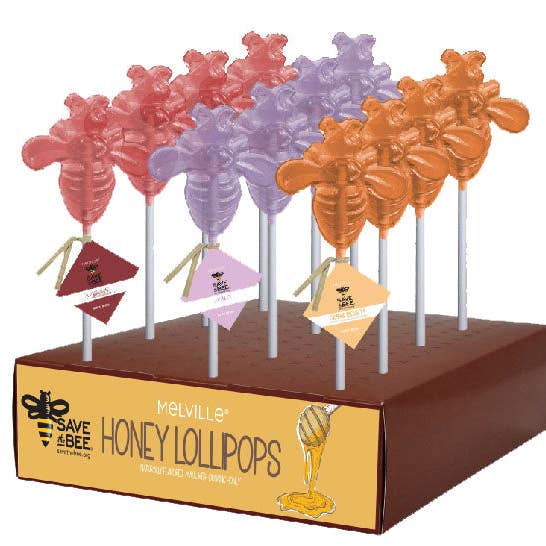 Melville Candy Company - Wholesale Lollipop - "Save The Bee" Honey Lollipops
