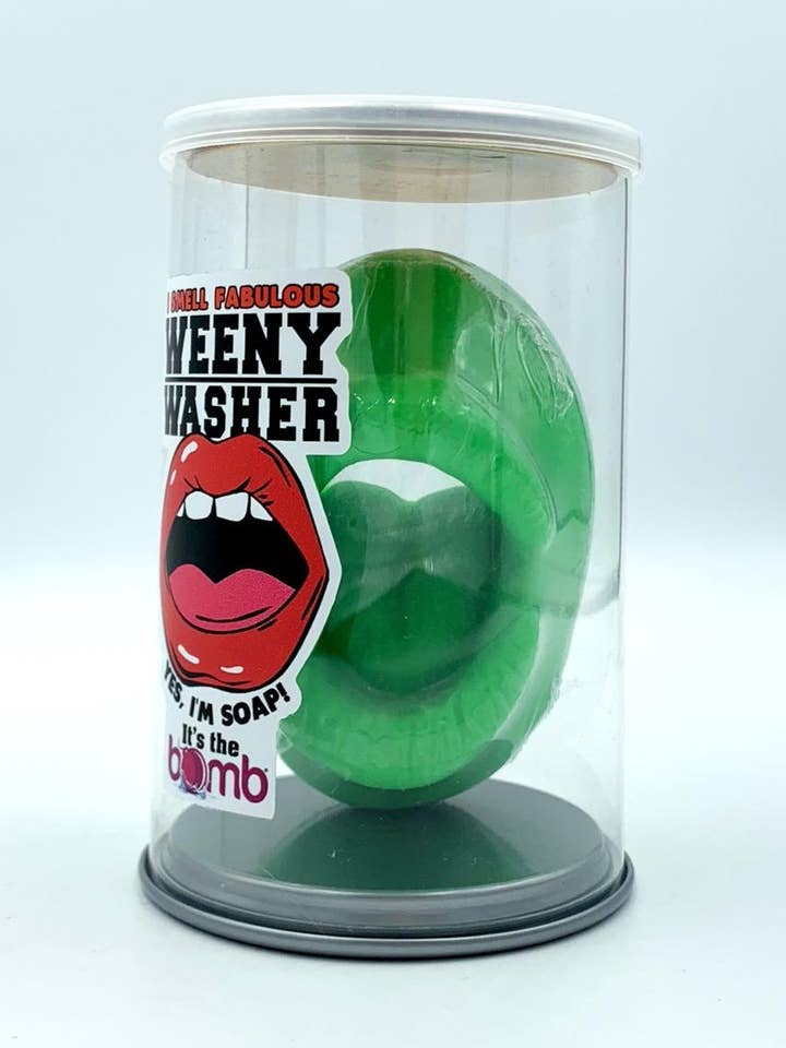 4 'Weeny Weenie Washer Soaps MARTIAN GREEN Mouth Shaped Gift for wholesale by It's the BOMB®