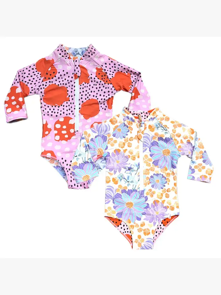 Quincy - Wholesale One Piece Swimsuit - Kids - Peri Zimi Reversible One-Piece - Front Zipper 130