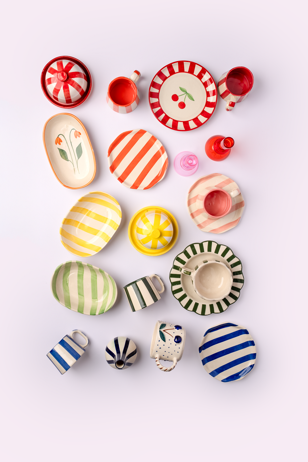 Casa Amarosa – wholesale Kaffe-/Tékopp – Keramikkopp för kaffe med röd randning – 220 ml7