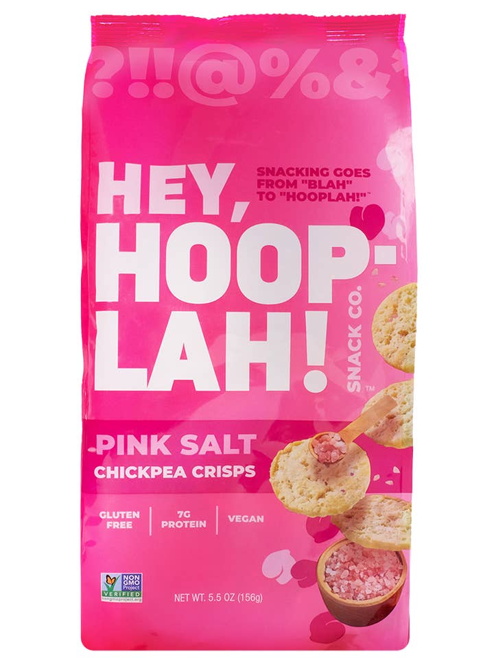 HÉ, HOOPLAH ! Chips de pois chiches au sel rose pour la vente par Hey, Hooplah!