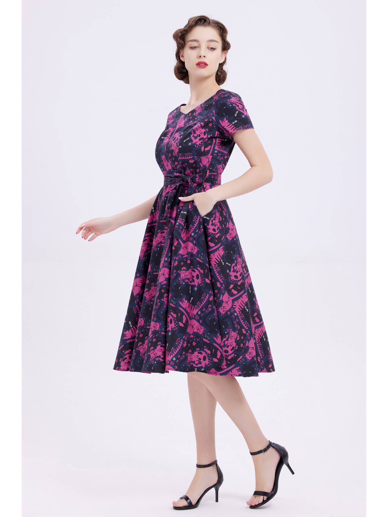 228133-PINK MULTI | Bella | Swing Dress w/ Pockets for wholesale on Faire3