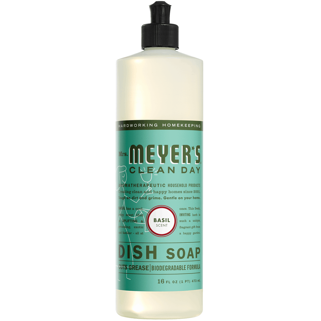 First Choice Buying - Wholesale Dish Soap - Mrs. Meyer's Clean Day Liquid Dish Soap, Basil, 16 Oz0