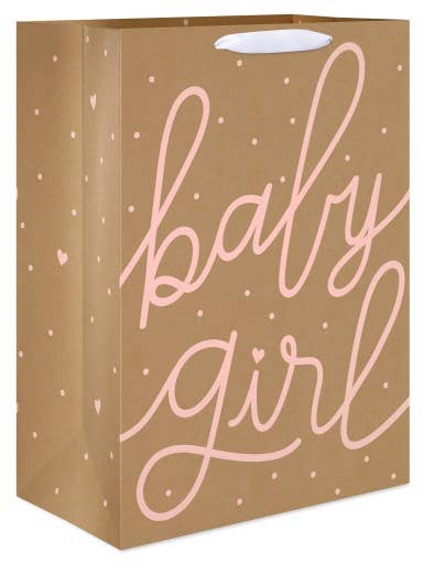 Jumbo Kraft Gift Bag for Baby Girl Baby Shower for wholesale by DICKENS INC.