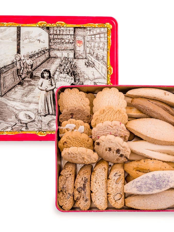 Galletas surtidas - Gran caja metálica 800g para venta al por mayor de PECHES GOURMANDS