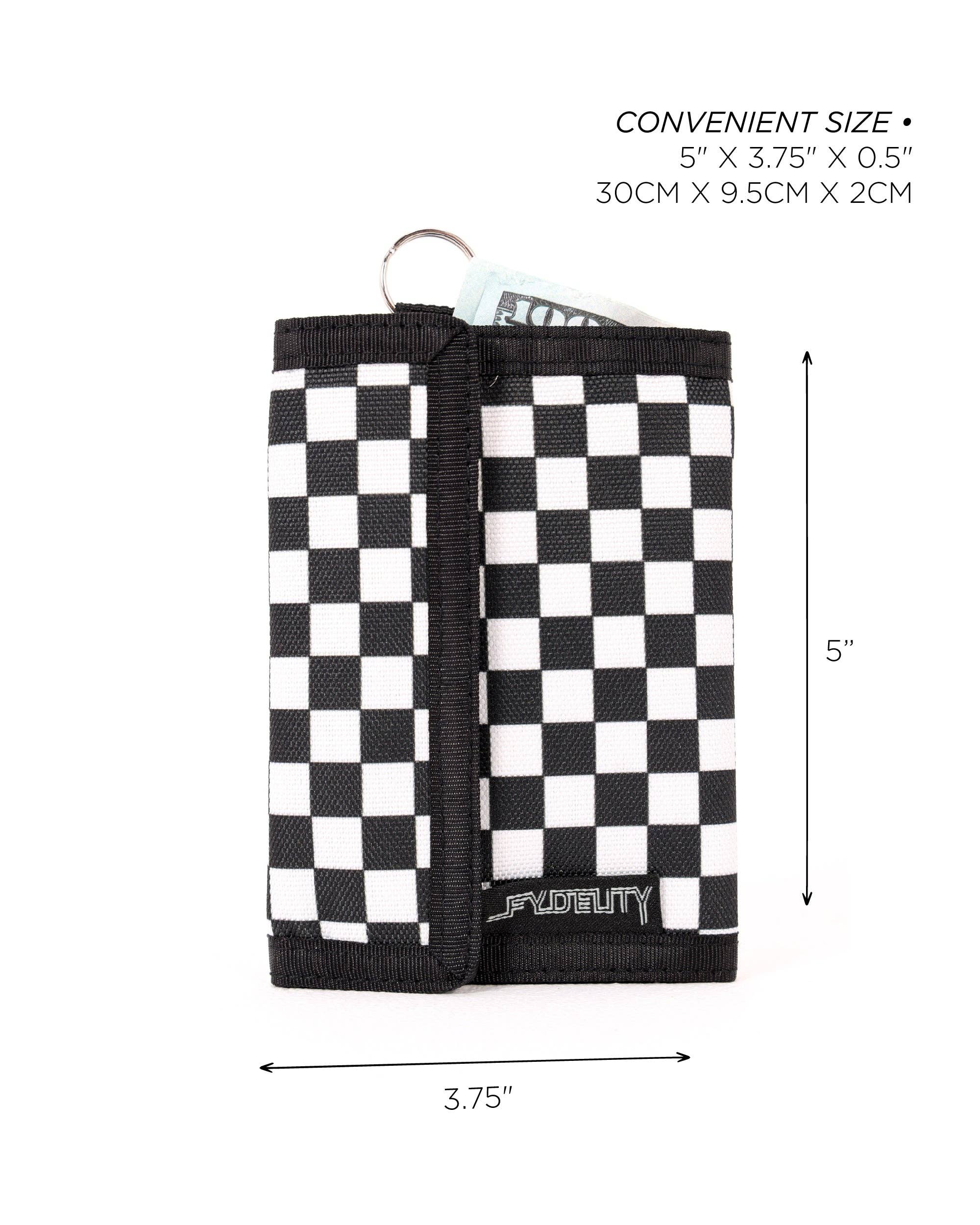 Fydelity - Wholesale Wallet - Unisex - 80701: 80's Wallet | RFID Blocking | Recycled RPET | Checkered Indy3