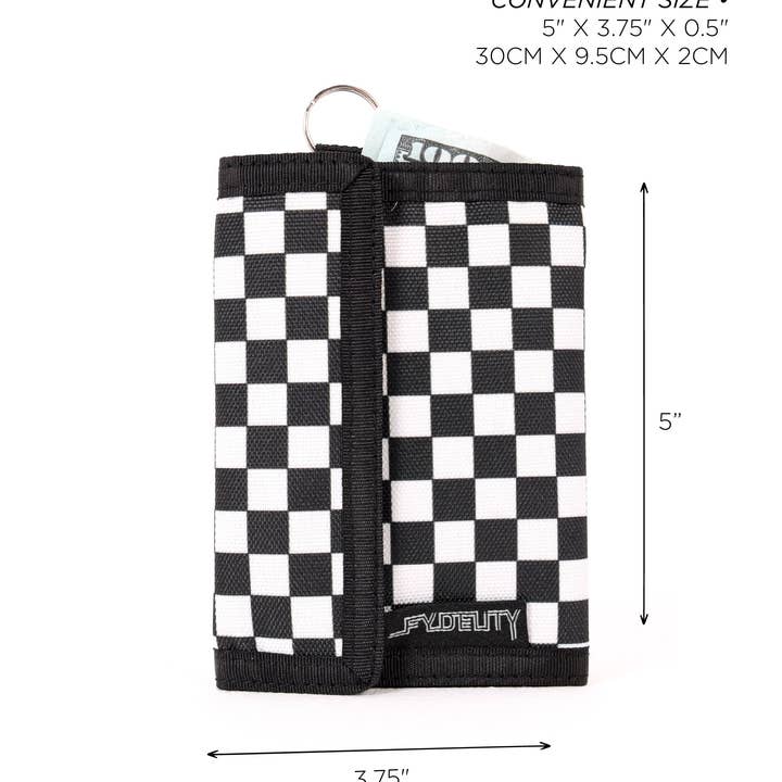 Fydelity - Wholesale Wallet - Unisex - 80701: 80's Wallet | RFID Blocking | Recycled RPET | Checkered Indy3