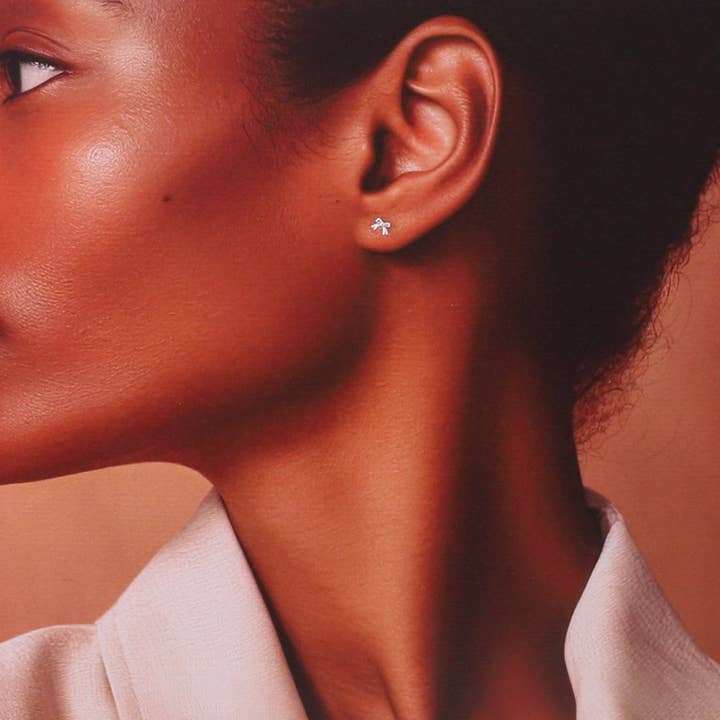 Attic creations - Wholesale Stud/Post Earrings - TT72008 KINFOLK Red Ballerina with Tiny bow earrings2