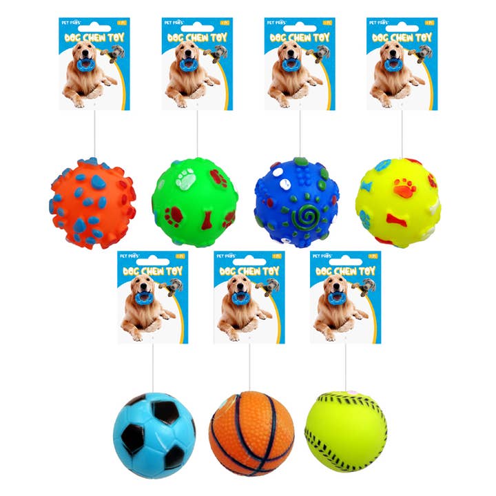 Vinyl Dog Squeaking Balls for wholesale by Deluxe Import Trading