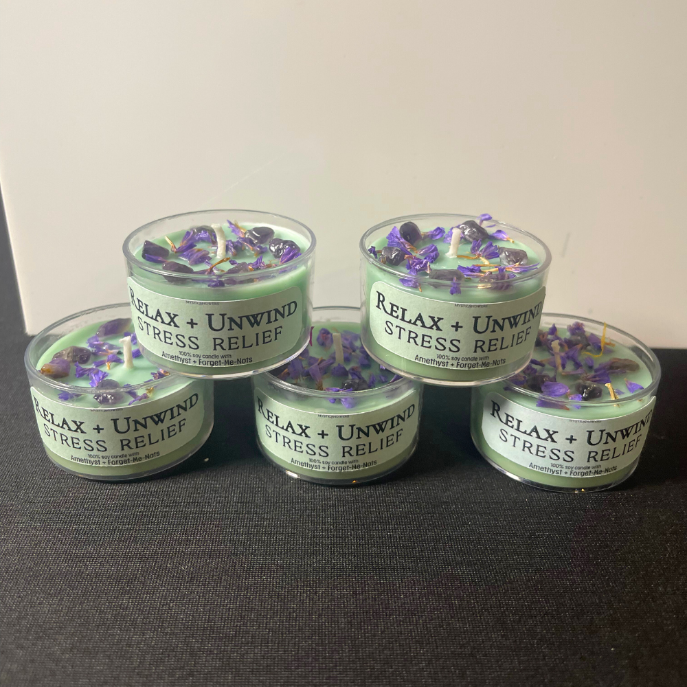 Mystic Showers - Wholesale Pot/gevulde kaars - Kristallen Kaars Ritueel Intentie Collectie met Botanicals9