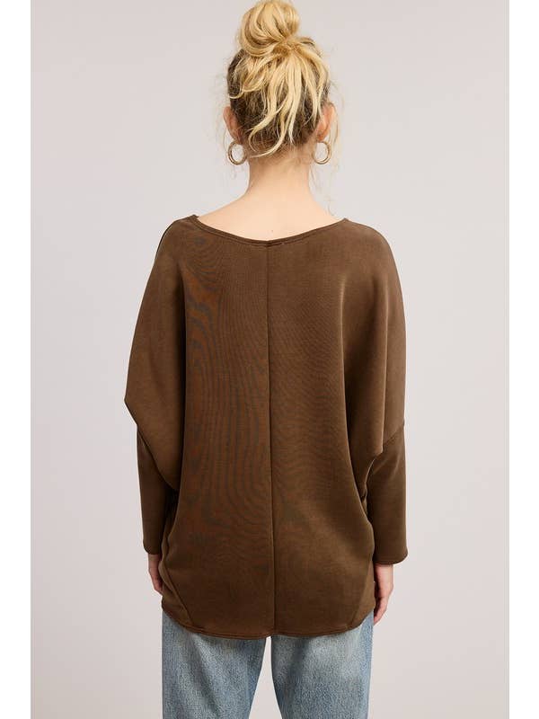 Charlotte Avery - Wholesale Blouse - Women's - Scuba Fabric Dolman Sleeve Top3