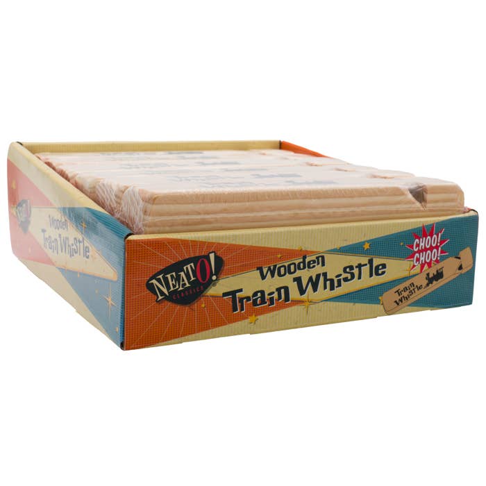 Toysmith - Wholesale Wood Toy - Kids - Neato! 7.5" Classic Wooden Train Whistle- Retro Classic