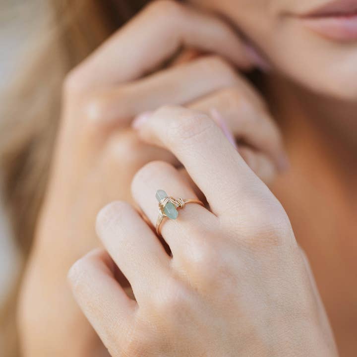 Saressa Designs – wholesale Solitairering – Crest Ring - Aventurine1