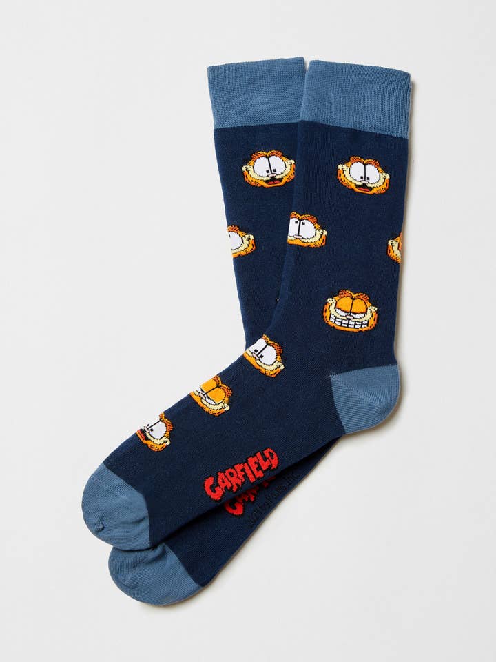 BeGarfield Faces Navy - 100% Organic Cotton Socks for wholesale by BESOCKS