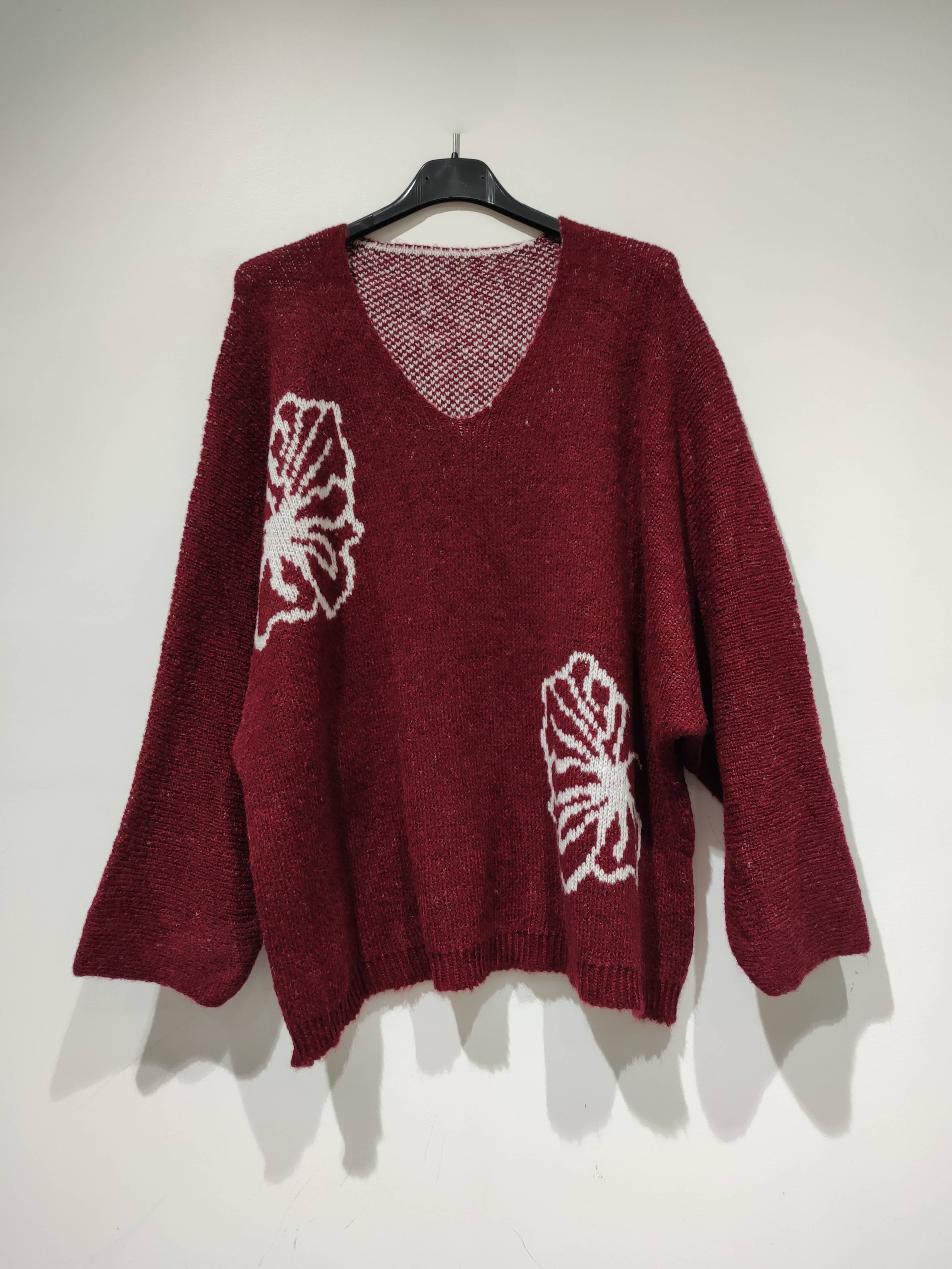 Pomelo paris - Wholesale Knit Sweater - Women's - ROMA Full grain leather - AH26