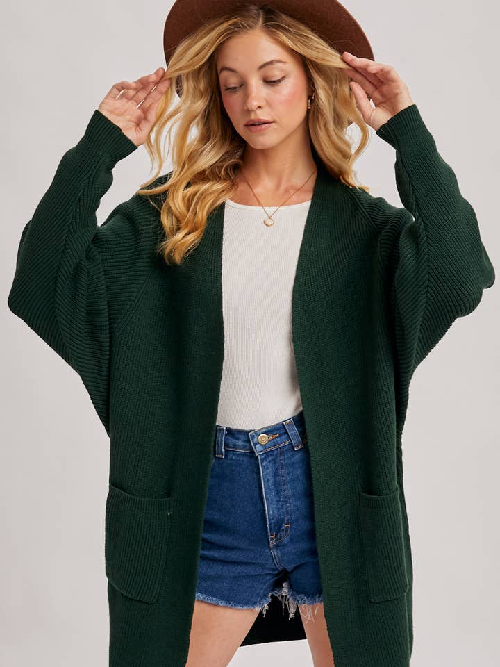 Bluivy - Wholesale Cardigan - Women's - OPEN FRONT BATWING SLEEVE CARDIGAN10