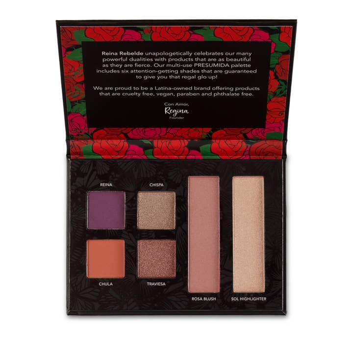 Presumida Vegan & Cruelty-Free Multi-color Eyeshadow Palette for wholesale by Reina Rebelde