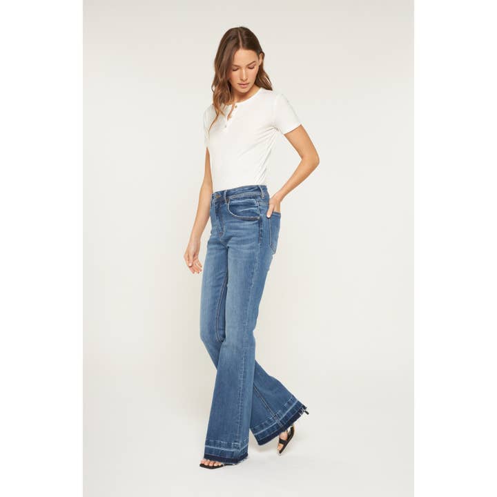 GEMIL BLUE SUPER HIGH FLARE JEANS for wholesale on Faire3