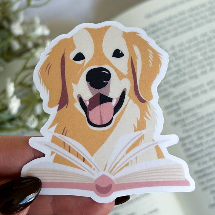 Pegatina de Golden Retriever para venta al por mayor de Heart & Spine Books