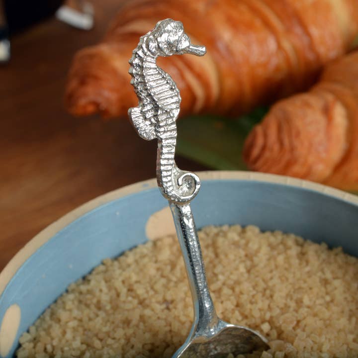 Glover & Smith - Wholesale Table Spoon (Cutlery) - Seahorse Small Pewter Sugar Spoon2