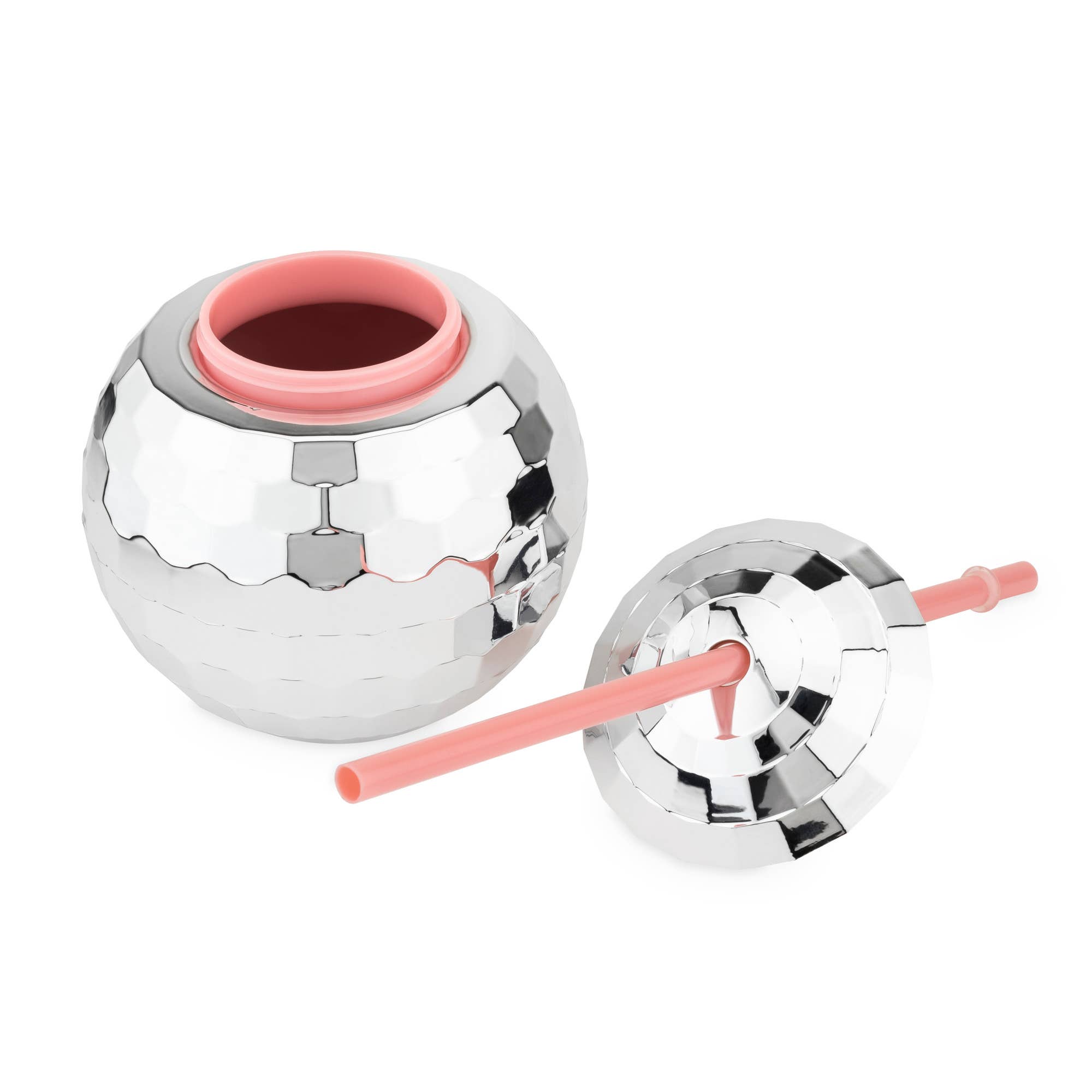 Blush - Wholesale Drinking Glass/Cup - Silver Disco Ball Drink Tumbler1