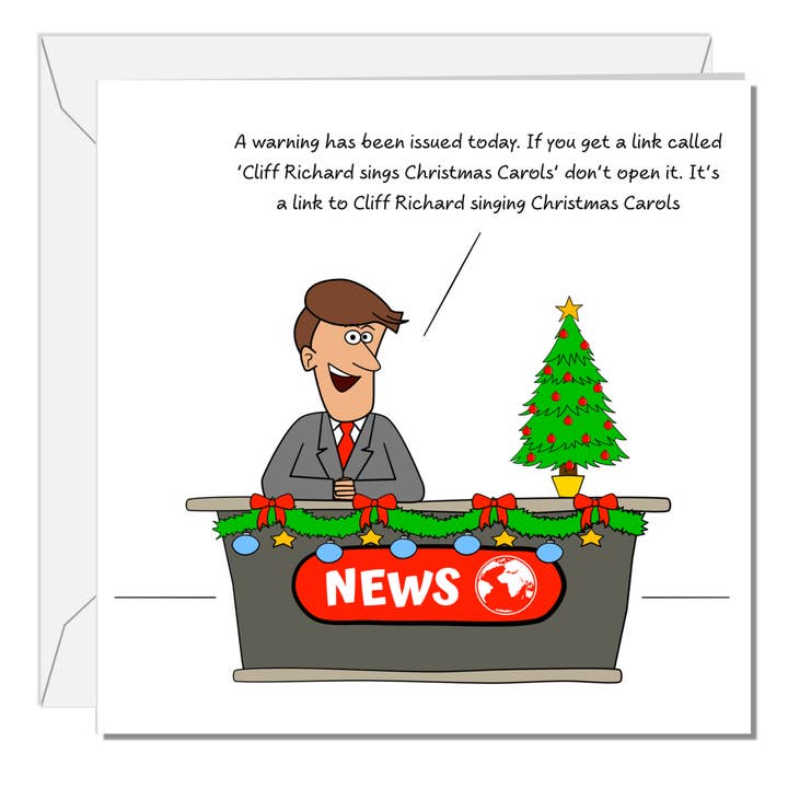 Lustige Weihnachtskarte für Papa, Mama, Oma, Oma, Opa, Bruder, Schwester, Sohn, Tochter Cliff Richard Carols Spam-Witz für den Großhandel von Swizzoo Cards