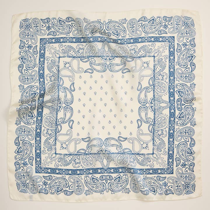 Frem - Wholesale Scarf - Unisex - Silk Texture Paisley Bandana Square Scarf for Men & Women