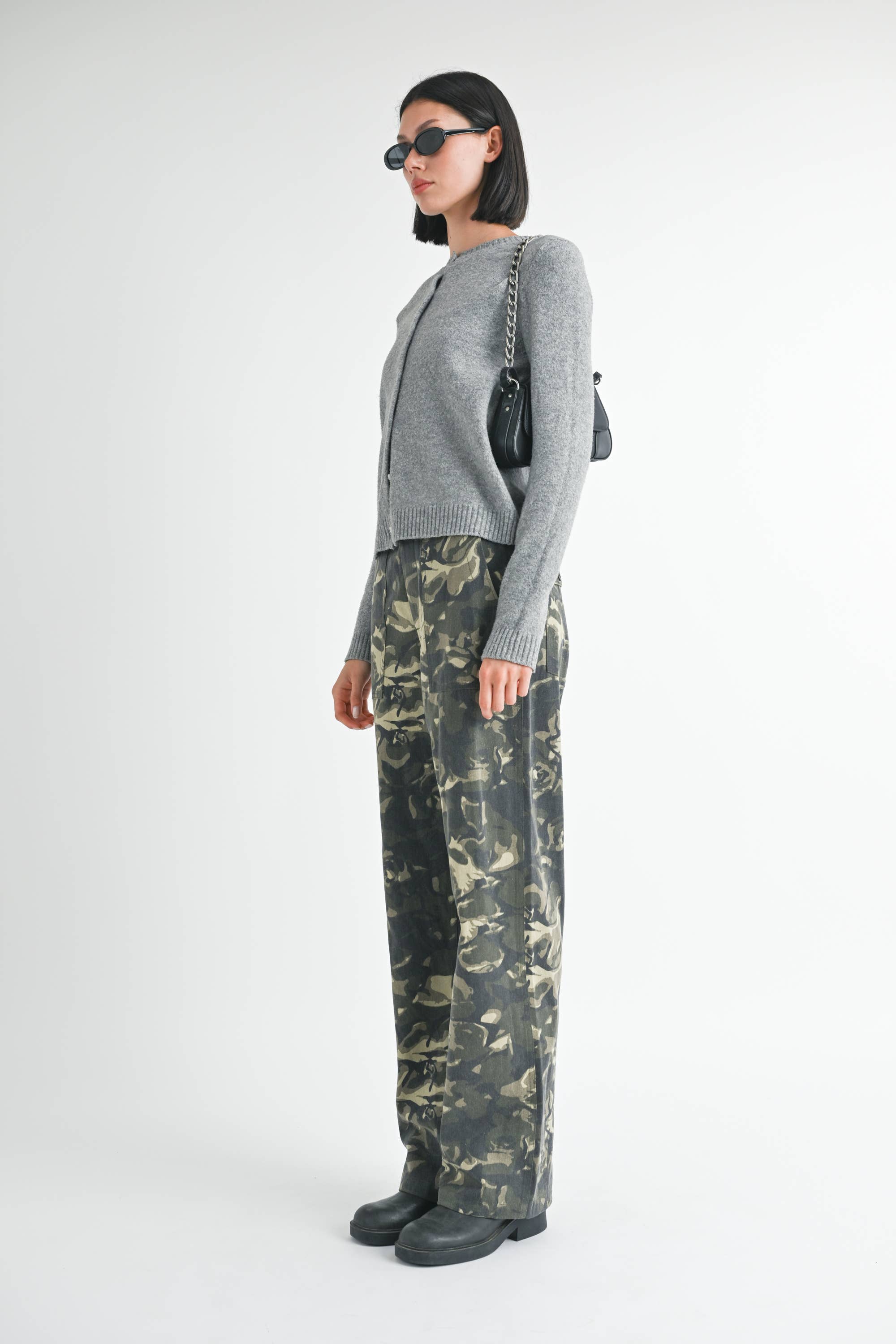 VINTAGE CAMO STRAIGHT LEG PANTS WITH POCKETS for wholesale on Faire6
