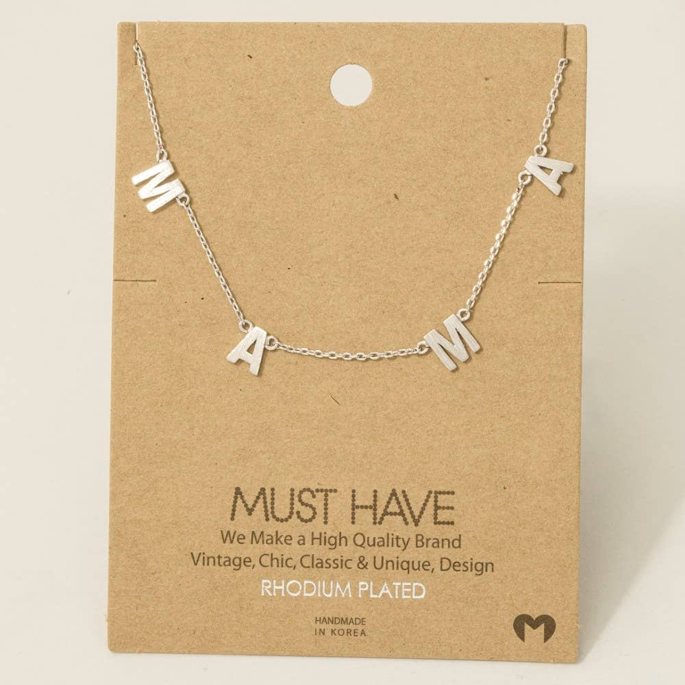 Fame Accessories - Wholesale Pendant/Charm Necklace - Gold Dipped Mama Station Charm Necklace5