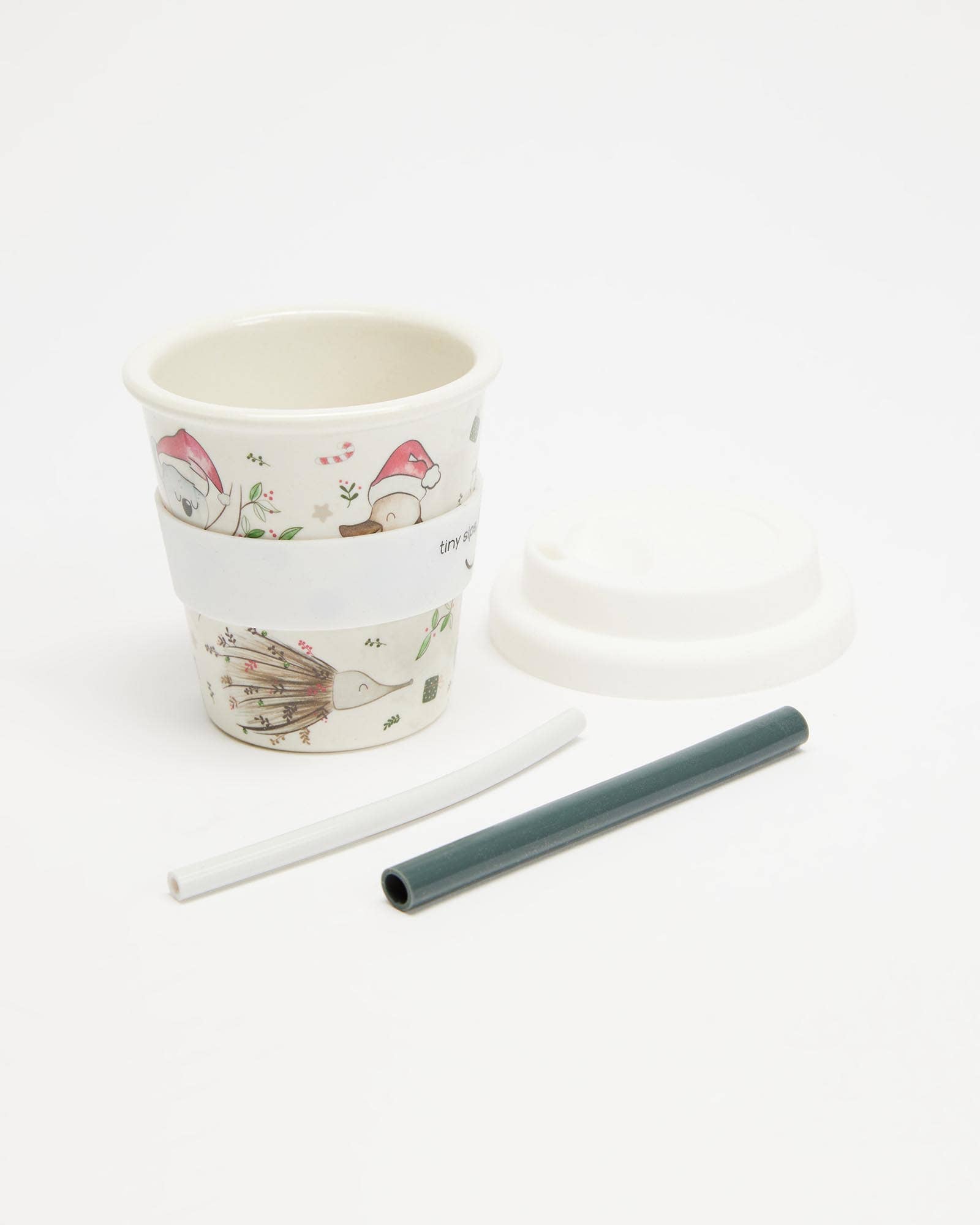 Itti - Wholesale Drinking glass/cup – Kids & Baby - Itti Bamboo Baby Cino Cup + 2 Straws - Aussie Christmas1