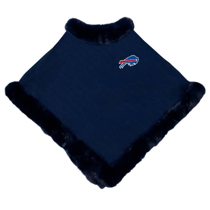 Poncho con ribete de piel de los Buffalo Bills de la NFL para venta al por mayor de Little Earth Productions