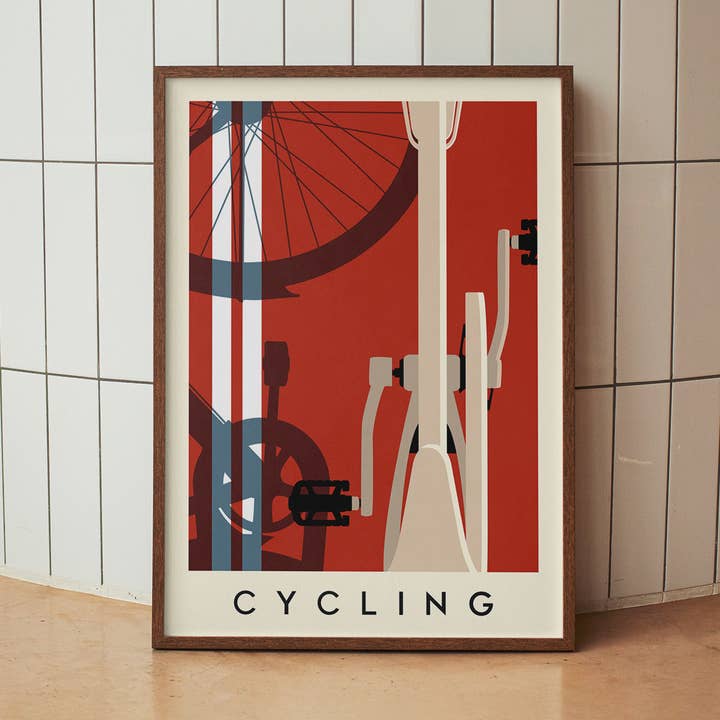 Art mural cycliste - Affiche d'illustration sportive minimale pour la vente par Sera/Lina