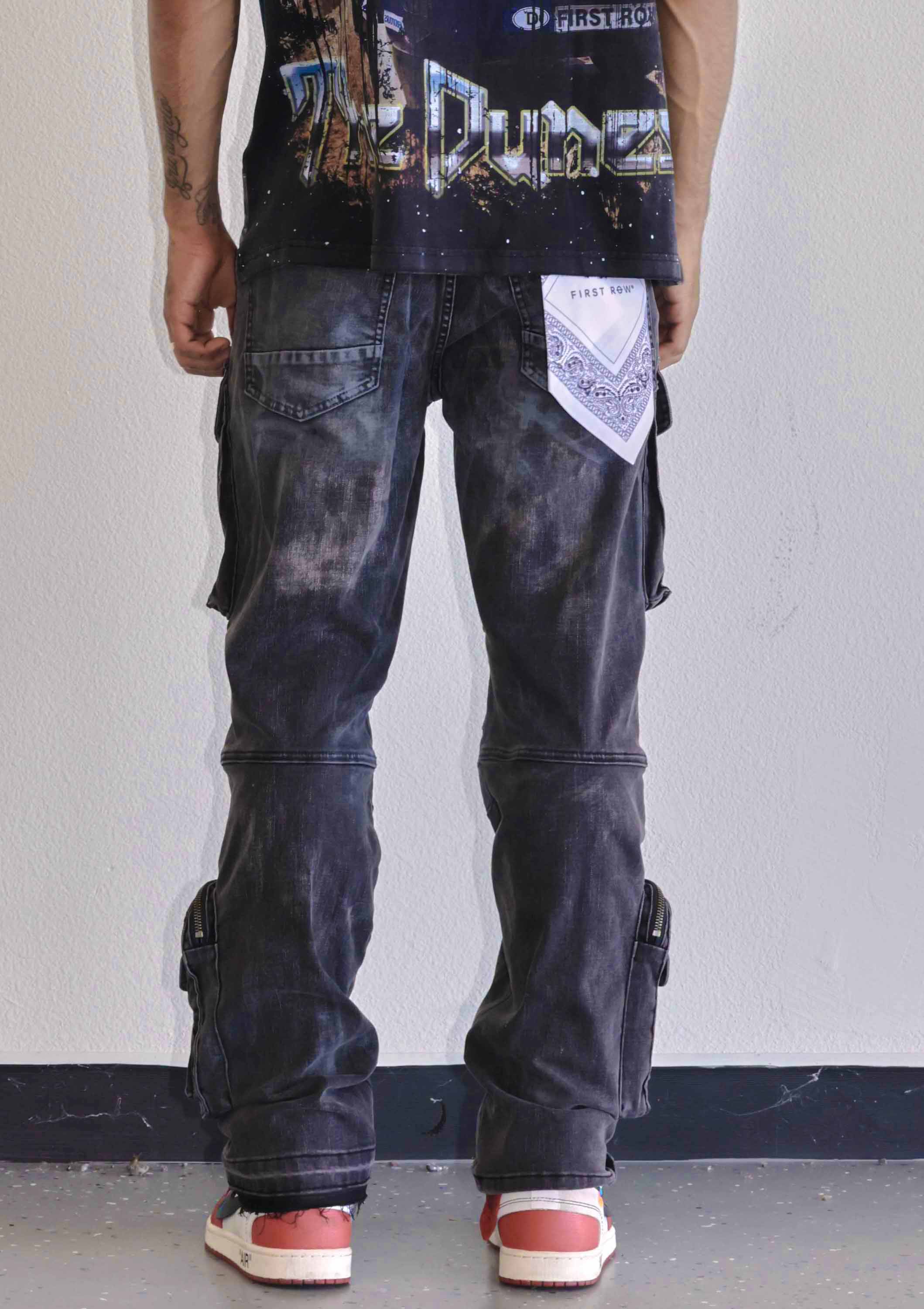 First Row - Wholesale Jeans - Men's - UTILITY CARGO SHARP DENIM PANTS4