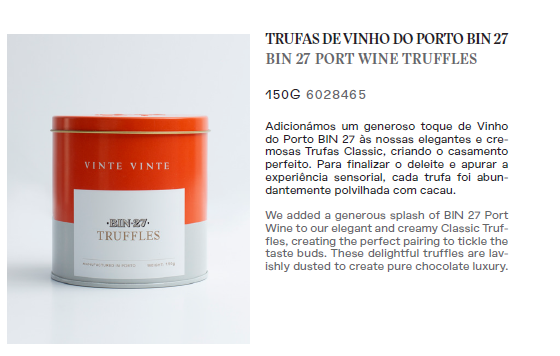 Vinte Vinte Chocolate – wholesale Chocolate box – TIN PORT WINE TRUFFLES 150G1