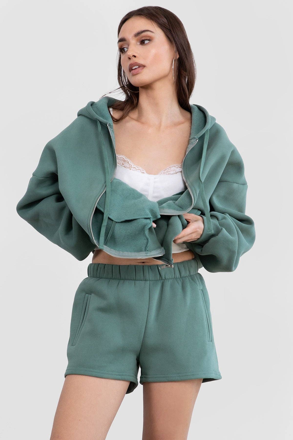 TICTOC - Wholesale Lounge Shorts - Women's - MOMO Plush Fleece Lounge High Waist Fleece Shorts43