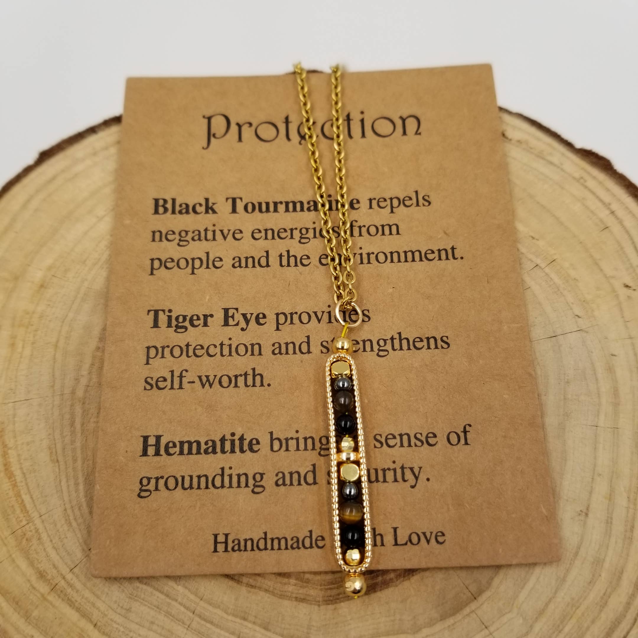 CHAKRA JEWELRY – wholesale Hänge-/berlockhalsband – Halsband med önskesten i naturlig sten och kort1