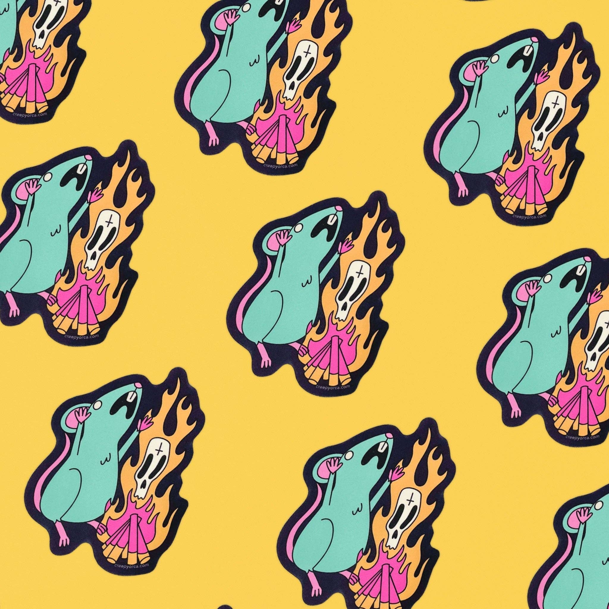 Creepy Orca Supply Company - Wholesale Sticker - Dance of the Demon Rat Occult Critter Sticker4