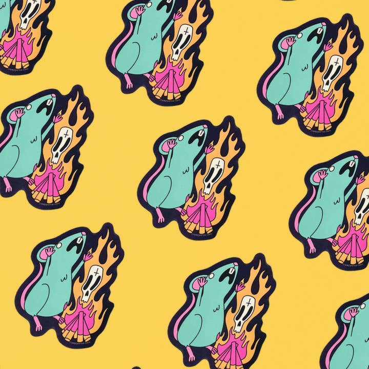 Creepy Orca Supply Company - Wholesale Sticker - Dance of the Demon Rat Occult Critter Sticker4