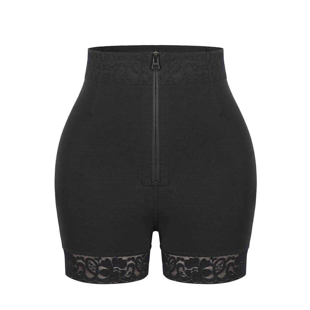 Curvy Fix - Wholesale Shapewear - Women's - Front Zipper Booty Lifting Shorts Lace Butt Curve Smoothing0