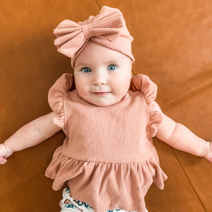 Celebrate Your Tribe - Wholesale Newborn/Knit Hat - Baby - Pink Ribbed Baby Bow Hat