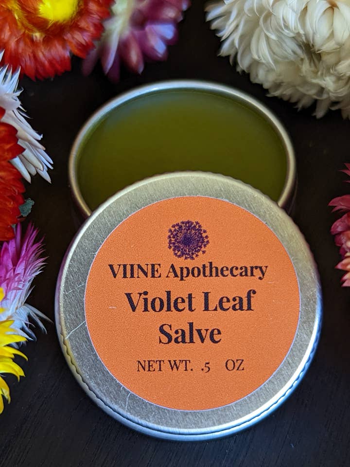 Violet Leaf Infused Herbal Salve 1/2 oz California Organic for wholesale by VIINE Apothecary