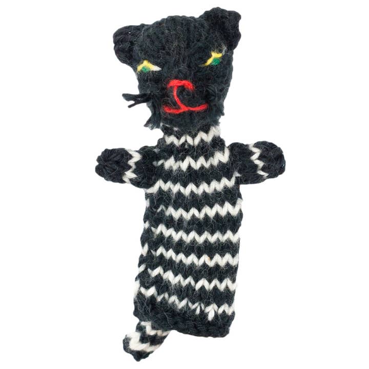 Cat - Organic Cotton Finger Puppet - Natural Toy for wholesale by Lucuma Designs