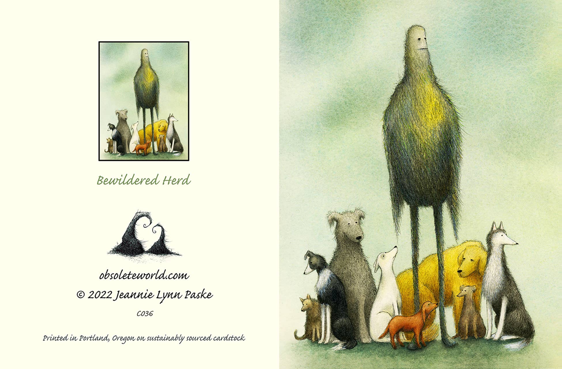 Obsolete World - Wholesale Everyday Greeting Card - Bewildered Herd1