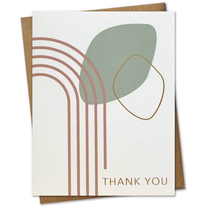 The Card Bureau - Vendita all'ingrosso Biglietti di ringraziamento - LUXE | Biglietto di ringraziamento Mid-Century moderno in lamina dorata