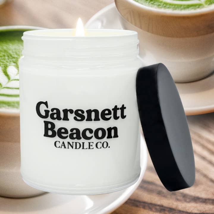 Matcha Scented Candle for wholesale by Garsnett Beacon Candle Co.