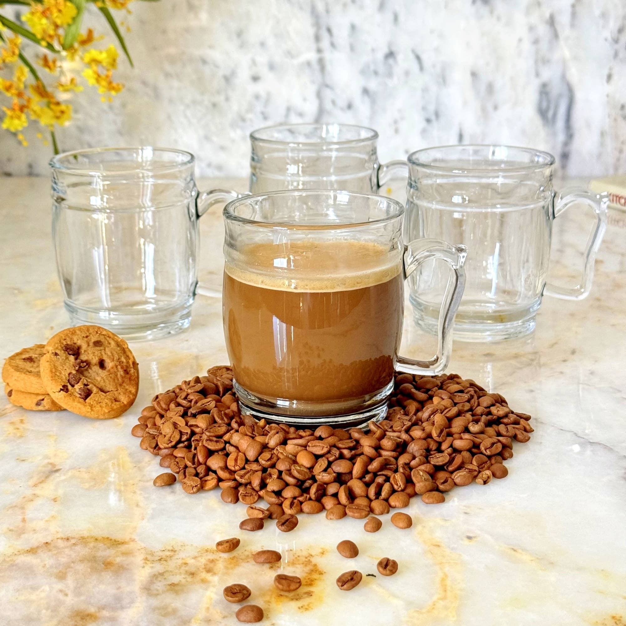 RED POMEGRANATE COLLECTION – wholesale Coffee mug – CASK 13 oz Round Glass Mug
4