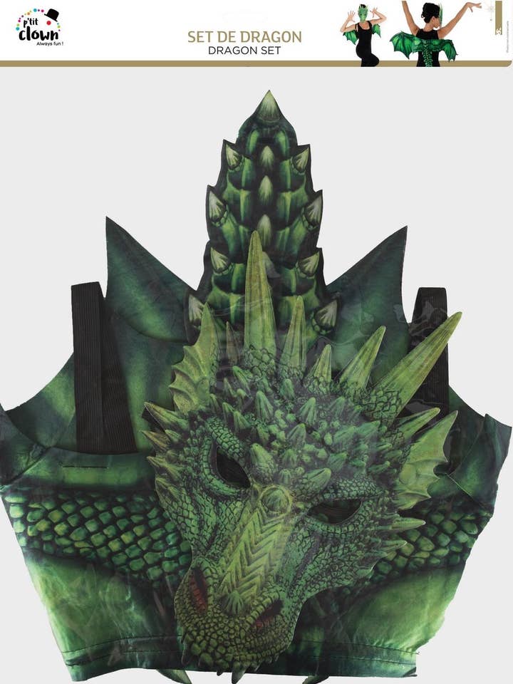 Set Drago - Adulto - Taglia Unica - Verde per la vendita all'ingrosso da parte di P'tit Clown